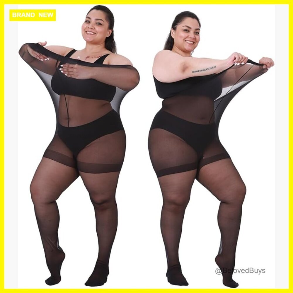 Plus Size Ultra-Sheer Control Top Pantyhose, 2 Pack, Reinforced Toe & Waistband